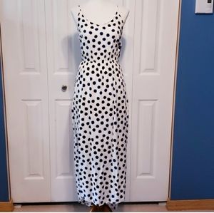 Purple and blue polka dot dress